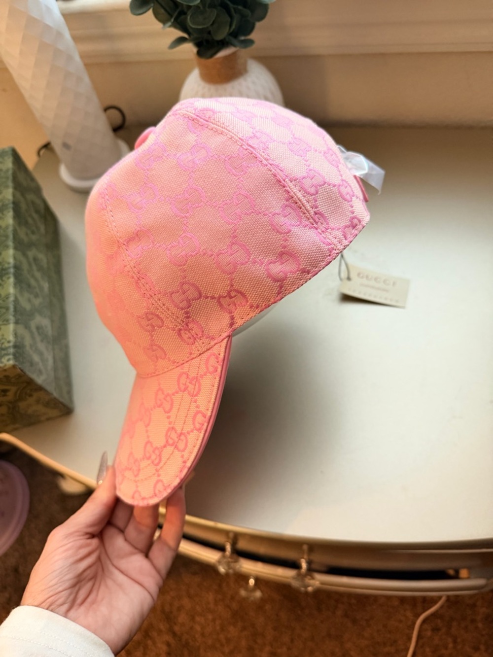 Pink GG Logo Baseball Cap New - Picture 2 of 8